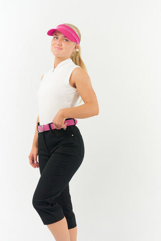Surprizeshop Crystal Telephone wire ladies golf visor with Ball Marker -Pink