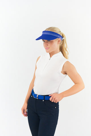 Lady Golfer Buckle Stretch Webbing Ladies Golf Belt - Royal Blue