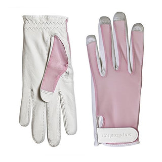 Luxury Cabretta Leather Sun Glove- Pink