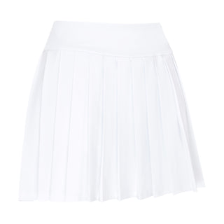 High Waist Pleated Golf Skort - Brilliant White