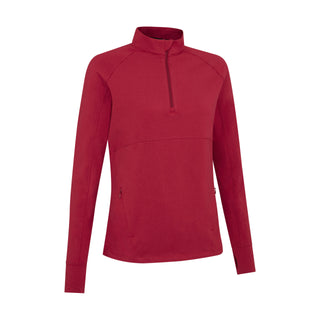 Callaway Ladies Golf Lightweight Knit Heathered ¼ Zip Top - Red Heather