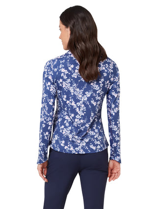 Sun Protection Long Sleeve Golf Top - Blue Depths