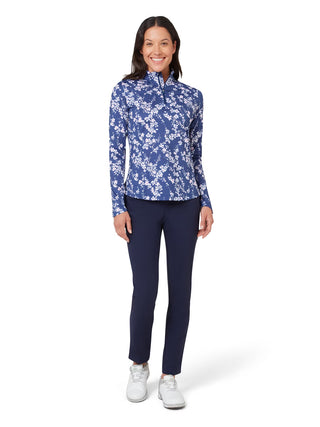 Sun Protection Long Sleeve Golf Top - Blue Depths