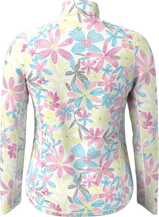Callaway Golf Ladies Chevron Floral Print Long Sleeve Golf Shirt - Brilliant White