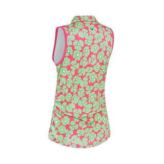 Callaway Golf Floral Ladies Sleeveless Polo - Cheeky Pink