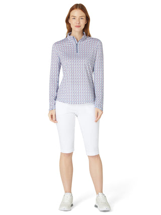 Callaway Golf Chev Geo Sun Protection Ladies Long Sleeve Polo - Flinstone