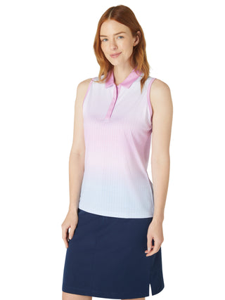 Callaway Golf Chev Gradient Ladies Sleeveless Polo - Brilliant White