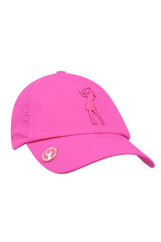 Ladies Vented Golf Cap with Lady Golfer Embroidery - Pink