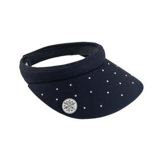 Crystal Clip Golf Visor with Ball Marker - Navy