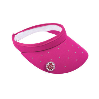 Crystal Clip Ladies Golf Visor with Ball Marker - Pink