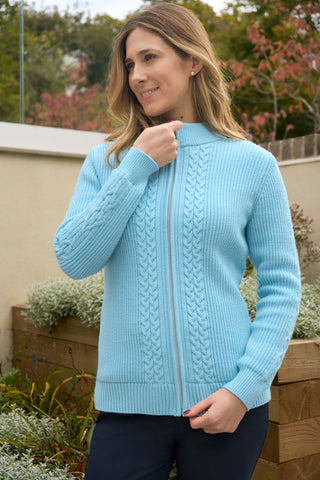 Sophia Elena Knit Lined Cardigan - Retro Blue