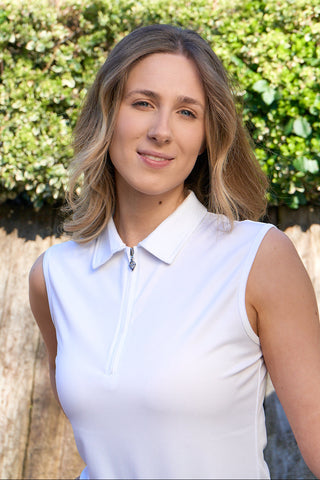 Thrive2 Sleeveless Ladies Golf Polo Shirt - White