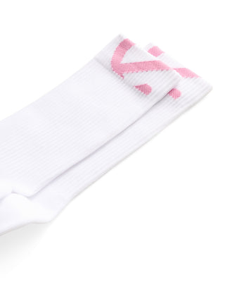 ECCO Active Everyday Mid-Cut Ladies Socks - White & Blush