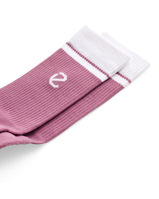 ECCO Active Everyday Mid-Cut Ladies Socks - White & Blush