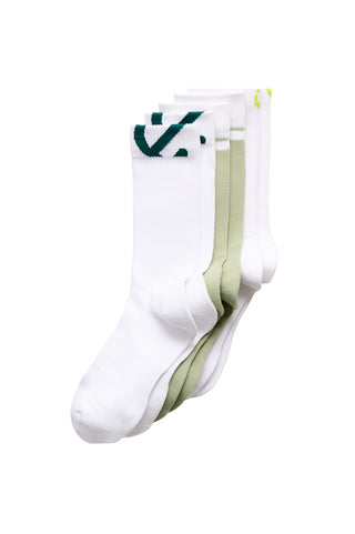 ECCO Active Everyday Mid-Cut Ladies Socks - Tea & White