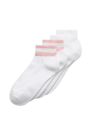 ECCO Retro Low Cut Golf Socks - Rose, Coral & White