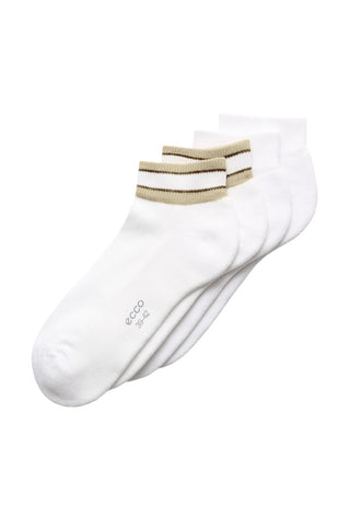 ECCO Retro Low Cut Golf Socks - Sand, Mocca & White