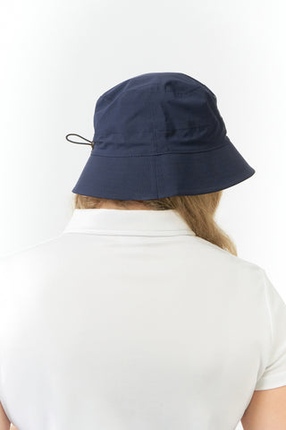 Ladies Golf Waterproof Fleece Lined Bucket Rain Hat- Navy