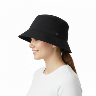 Waterproof Mesh Lined Bucket Hat - Black