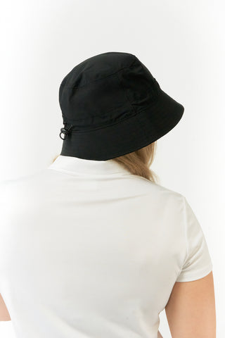 Ladies Golf Waterproof Bucket Rain Hat- Black