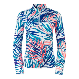 Tail Ladies Emersyn Long Sleeve Polo - Mykonos Fronds