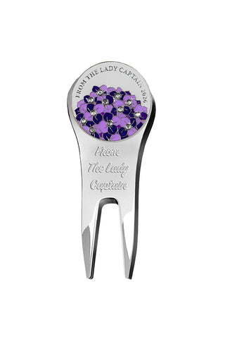 From the Lady Captain 2026 Golf Pitch Repairer & Ball Marker Gift Set - Purple Hydrangea