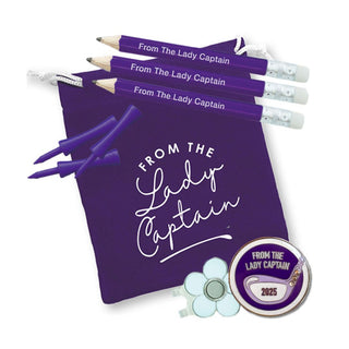 From the Lady Captain 2025 Golf Ball Marker and Visor Clip Set - Purple