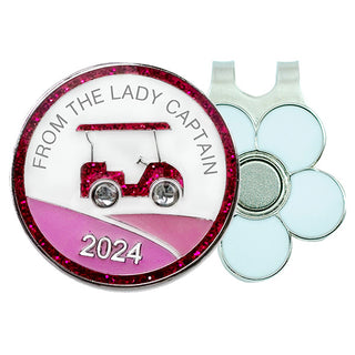 From the Lady Captain 2024 Ball Marker and Visor Clip - Pink