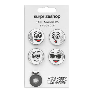 Surprizeshop It's a Funny Ole Game Golf Ball Marker and Visor Clip Set