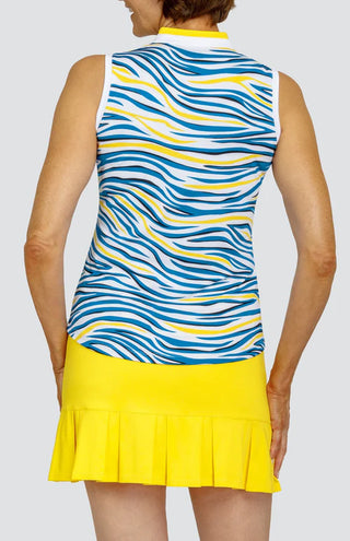 Tail Ladies Ravali Sleeveless Golf Polo - Zebra Trails