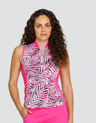 Tail Ladies Layton Sleeveless Polo - Luxuriant Foliage
