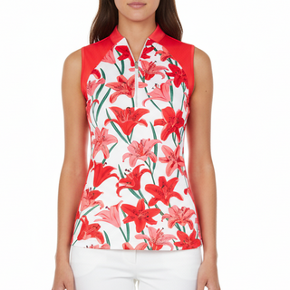 Tail Ladies Gigi Sleeveless Golf Polo - Valencia Lilies