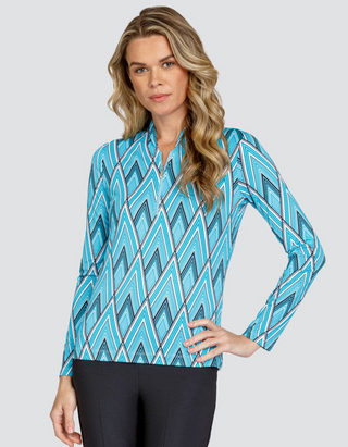 Tail Ladies Golf Whelma Long Sleeve Golf Top - Ombre Chevron