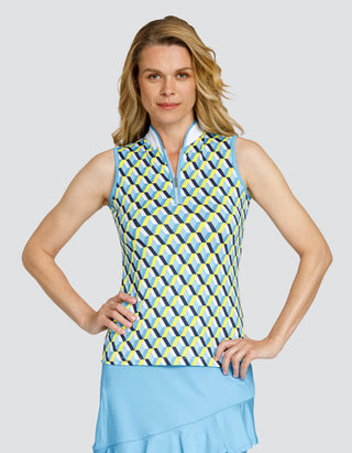 Tail Ladies Roxy Sleeveless Polo - Serene Geo