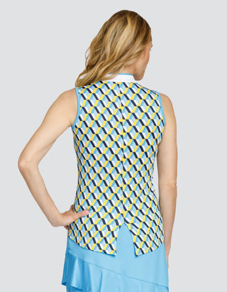 Tail Ladies Roxy Sleeveless Polo - Serene Geo