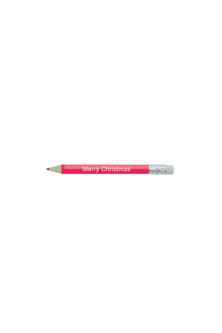 Merry Christmas Pencil with Eraser - Red