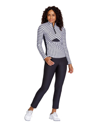 Tail Ladies Golf Morgana Long Sleeve Mock Neck Top - Balanced Grid