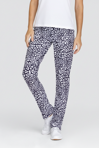 Tail Ladies Golf Mulligan Pull On Trousers 31 Inch - Onyx Leopard