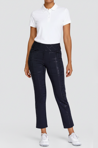 Tail Ladies Golf Lelah Pull On Black 31 Inch Trousers - Lustre Lattice