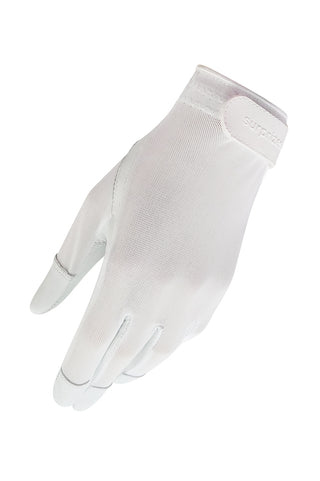 Tan Through Cabretta Leather Sun Glove - White