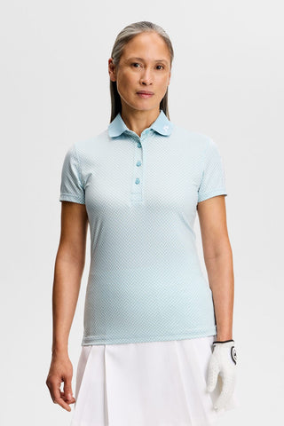 Tech Print Ladies Golf Polo - Bridge Stack Skylight
