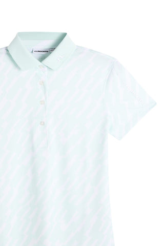 Tour Tech Print Ladies Golf Polo - Oak Skylight