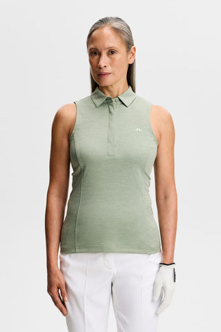 Dena Sleeveless Golf Polo - Hedge Green Melange