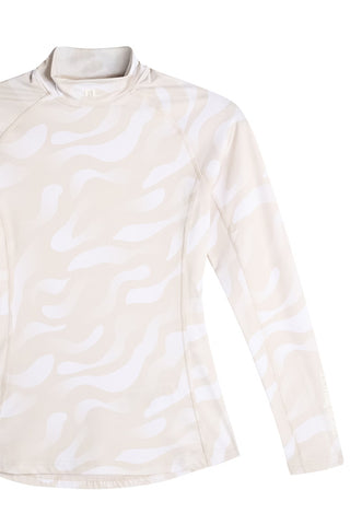 Ella Print Compression Top - Bunker Fade Moonbeam White