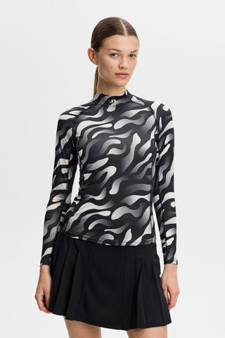 Ella Print Compression Top - Bunker Fade Black Moonbeam