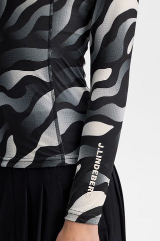 Ella Print Compression Top - Bunker Fade Black Moonbeam