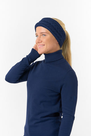 Surprizeshop Ladies Golf Knitted Fleece Lined Headband -Navy