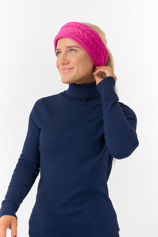 Ladies Golf Knitted Pink Fleece Lined Headband - Surprizeshop