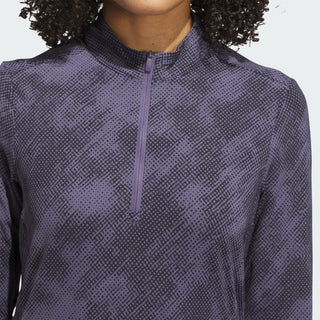 Adidas Womens Ultra Long Sleeve Quarter Zip Golf Top - Purple