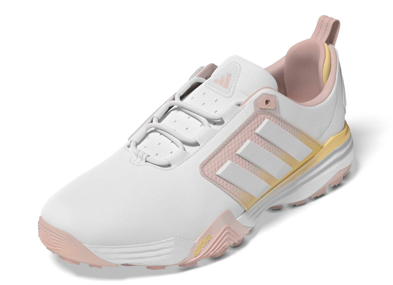 Adidas Womens Adipower 26 Waterproof Golf Shoes - White, Pink & Tangerine